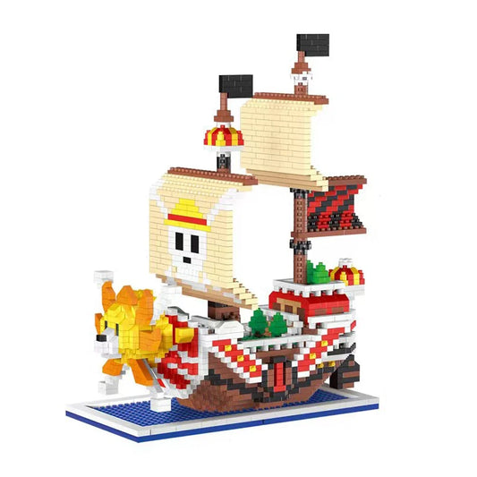 Ocean Pirate Ship 3D Model Building Kit: Micro Mini Bricks Toy